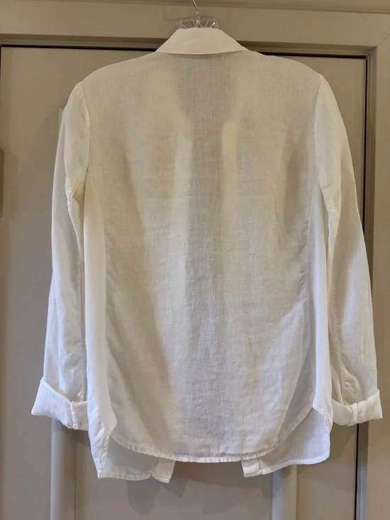James Perse Men's White Linen Button-Down Shirt, Size 1 - Picture 2 of 3